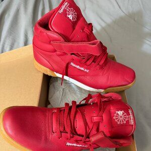Men's Vintage Reebok Old School Exo Fit Hi Tops Red/White/Gum "Very Rare"